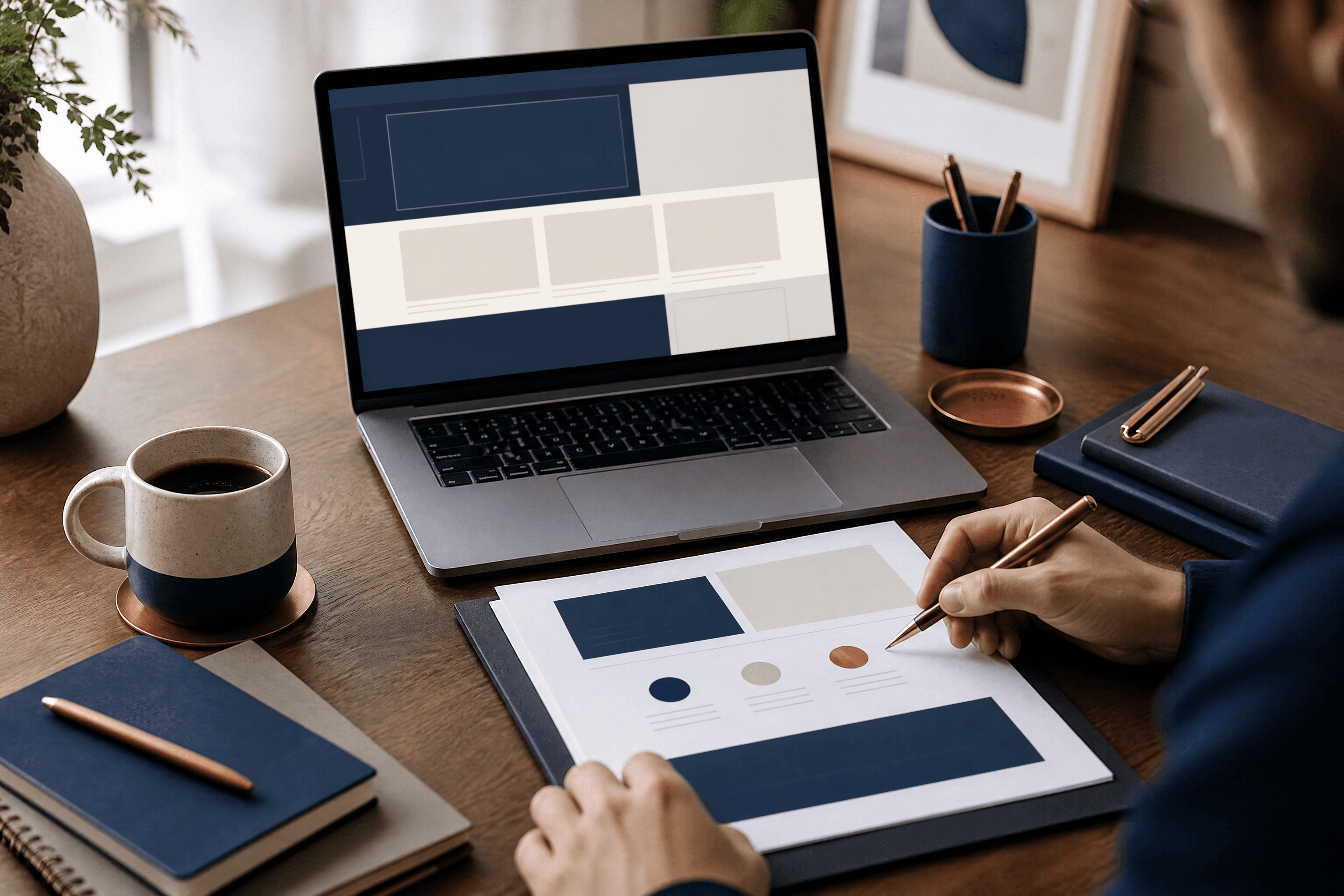 Freelance web developer preparing a client proposal